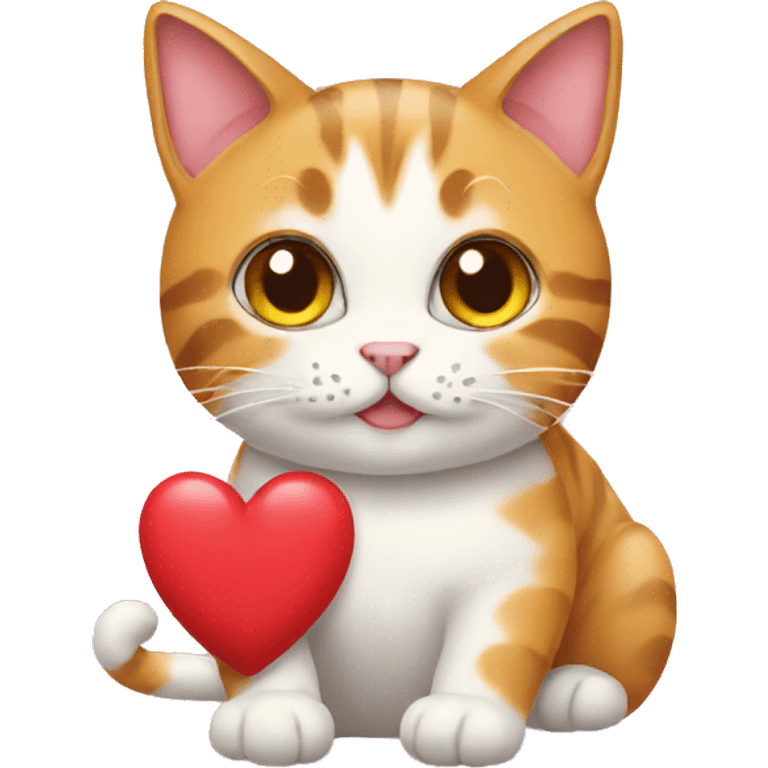 Cat with heart emoji emoji