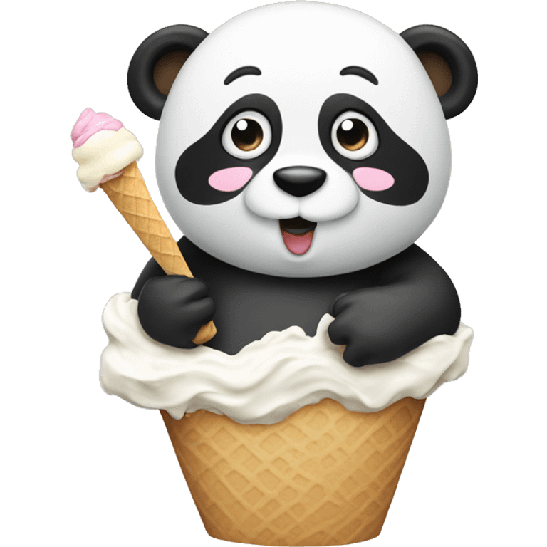 Panda eating ice cream emoji