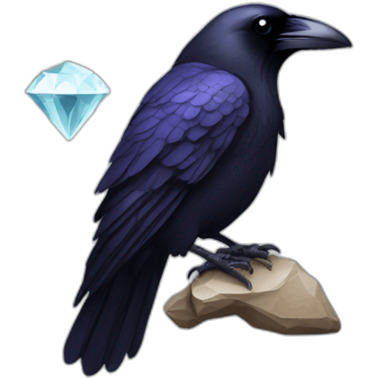 raven with a diamond in its beak emoji