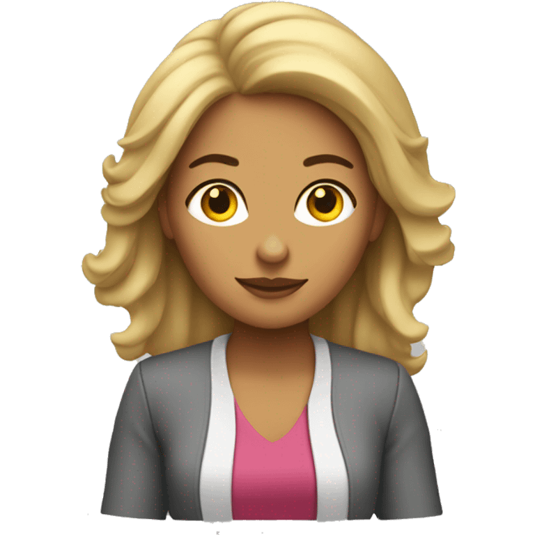 Mujer con pelo moreno y emprendedora emoji