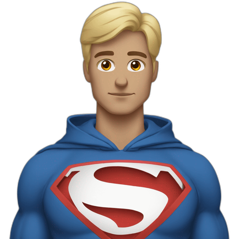 superman with oversize hoodie emoji