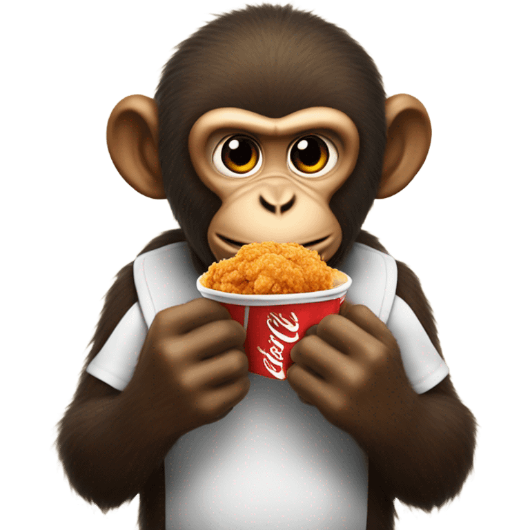 Monkey eating kfc fried chicken  emoji