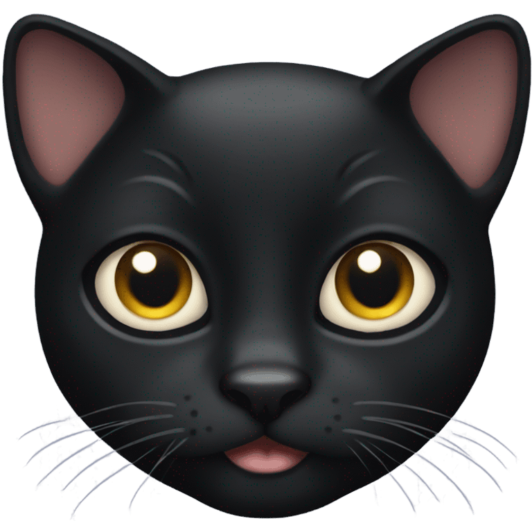 Black cat with big cute eyes emoji