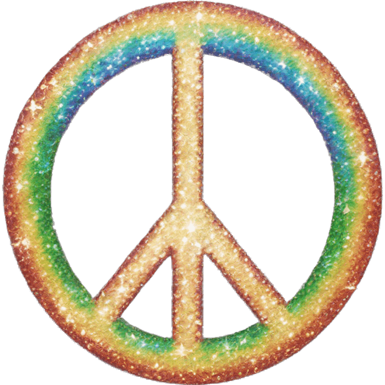 rainbow sparkle peace sign emoji