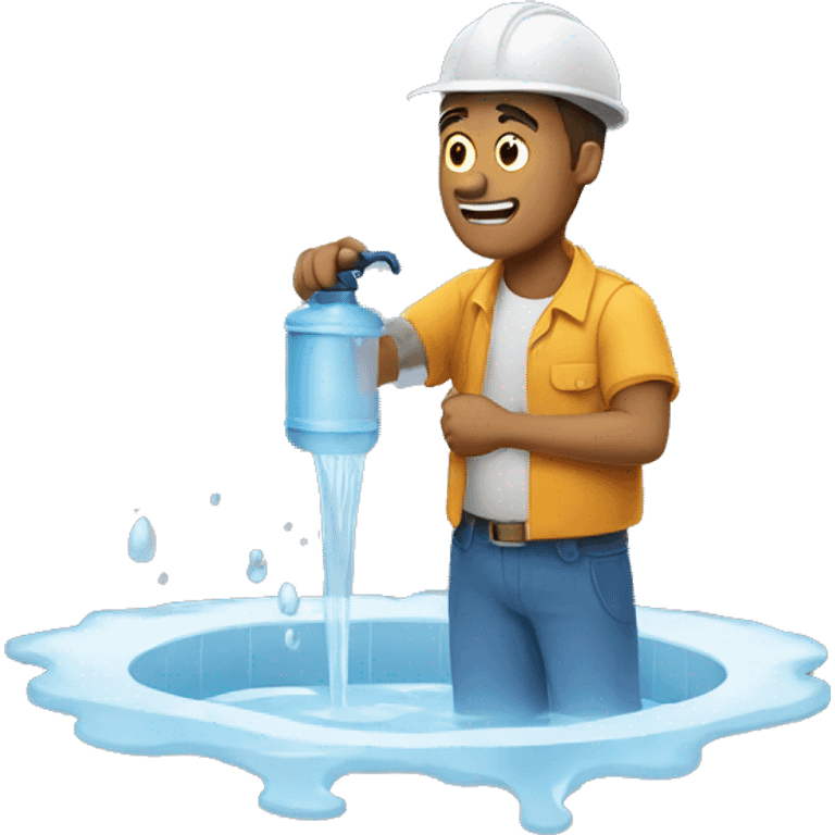 Man finding water leaks emoji