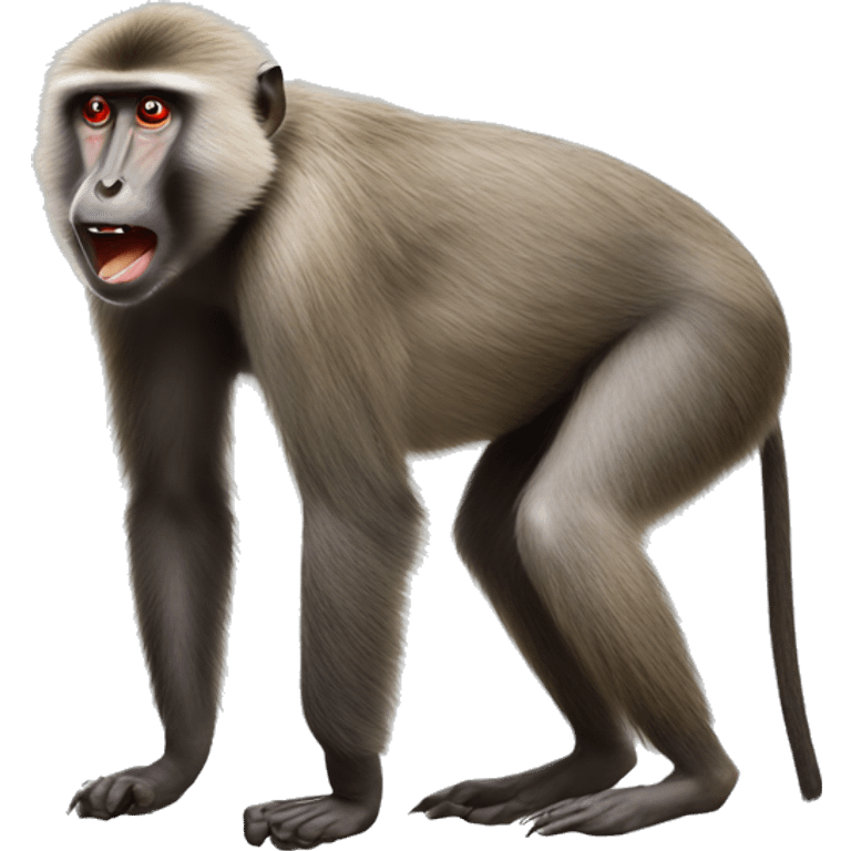 Baboon scratching his bottom emoji