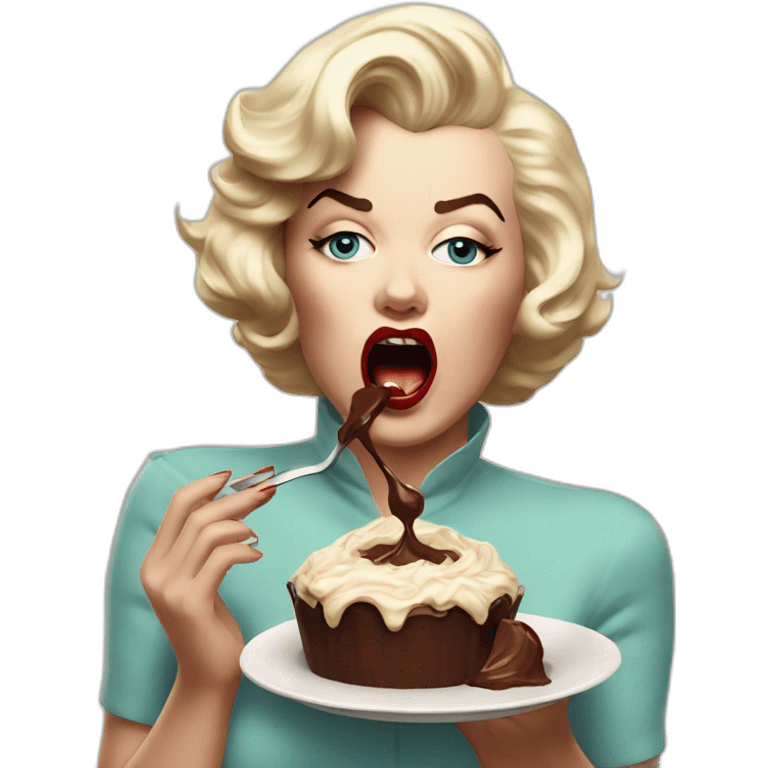 Marilyn monroe angry eating chocolate emoji