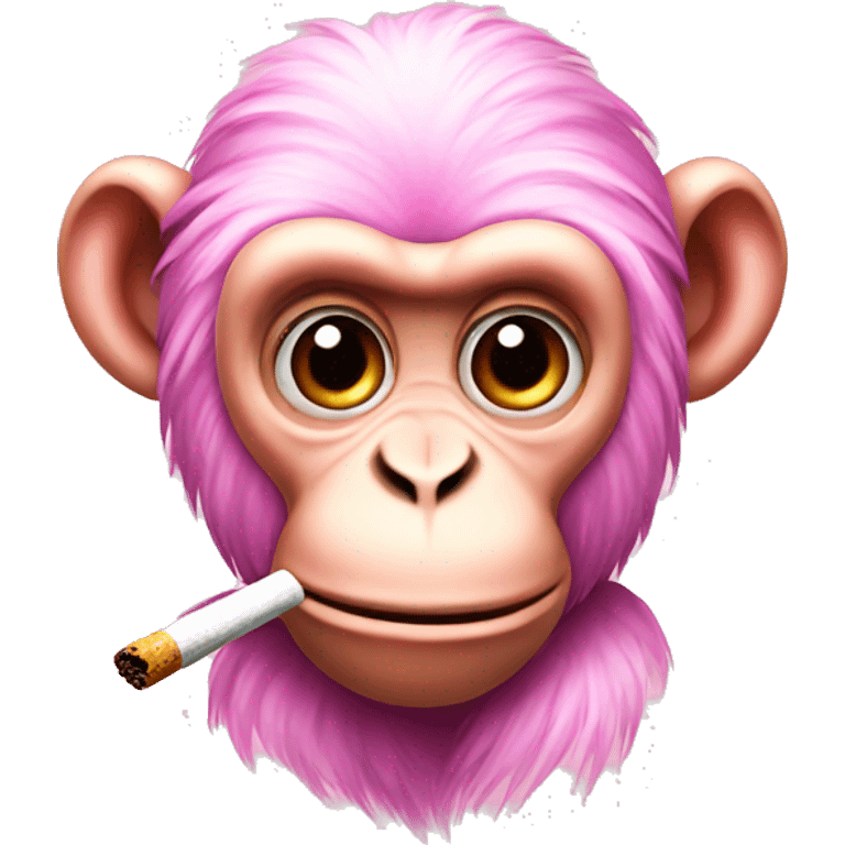 pretty pink monkey smoking  emoji