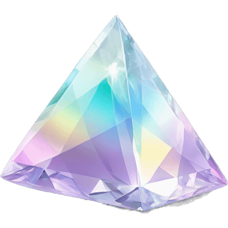 Pyramid-shaped 56-carat iridescent diamond crystal emoji