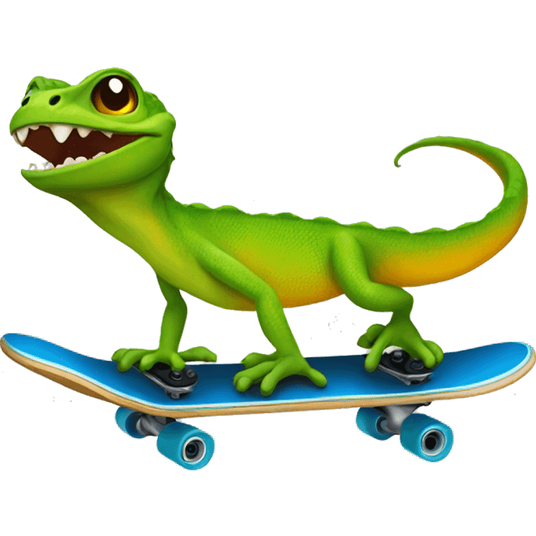 Lizzard on a skateboard  emoji