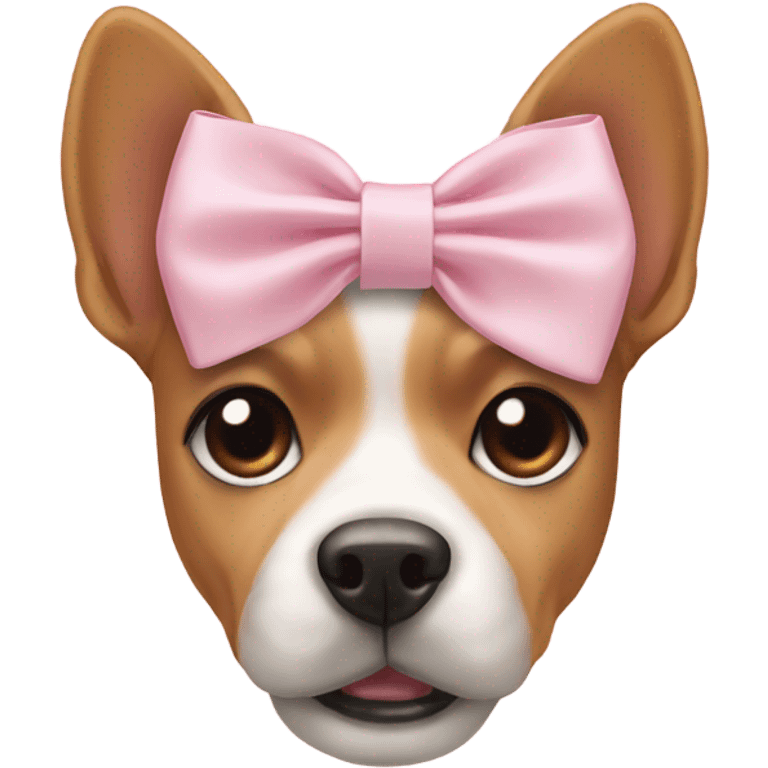 Light pink bow on dog emoji