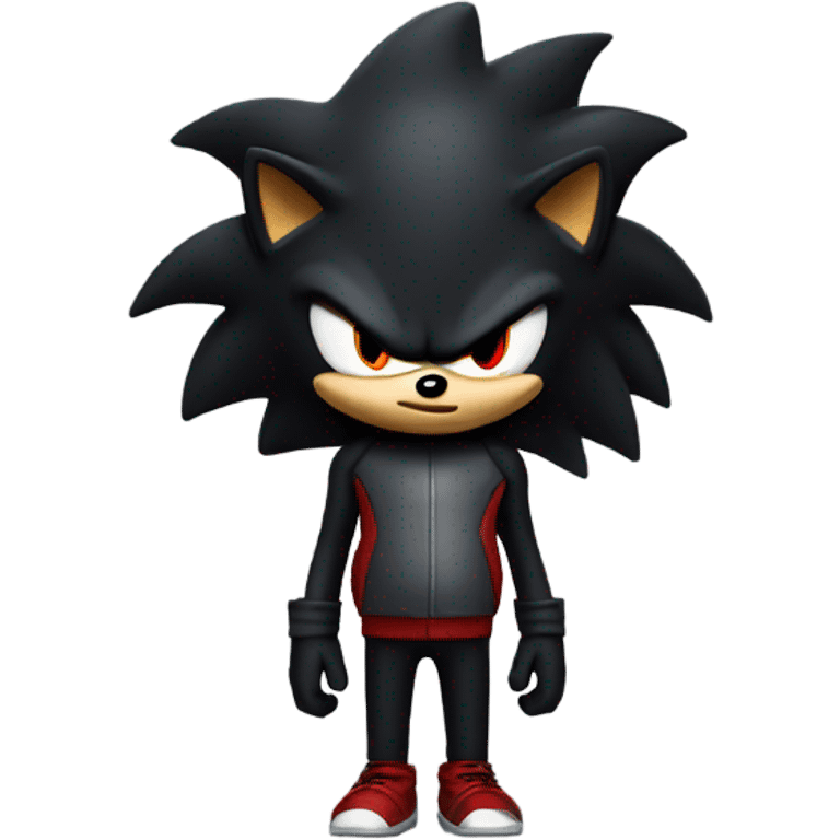 Sonic the hedgehog but he is dark black and has red eyes emoji