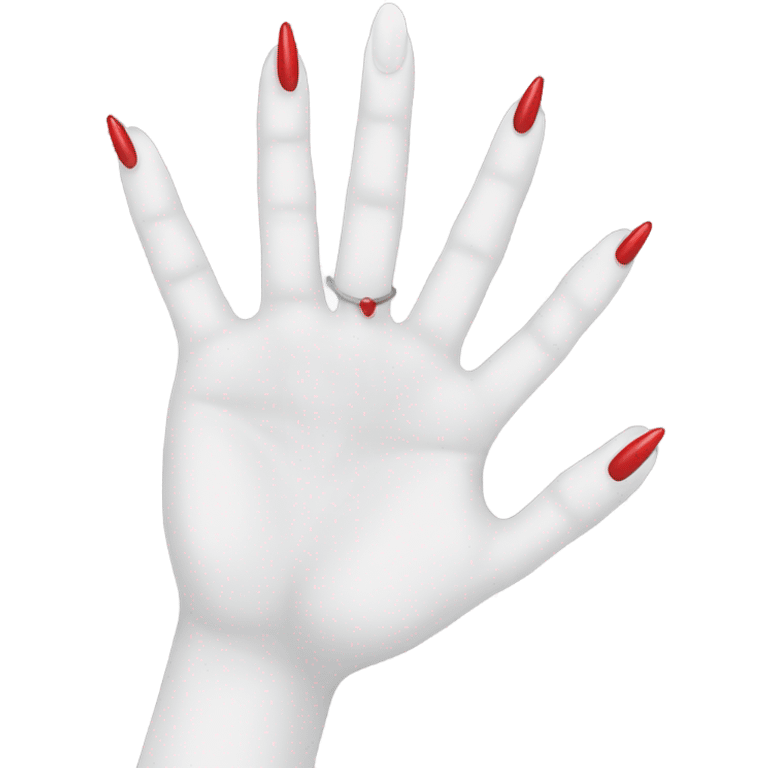 White hand Longer Red sharp nails emoji