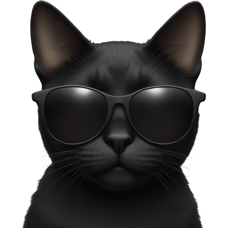 Black cat with black sunglasses emoji