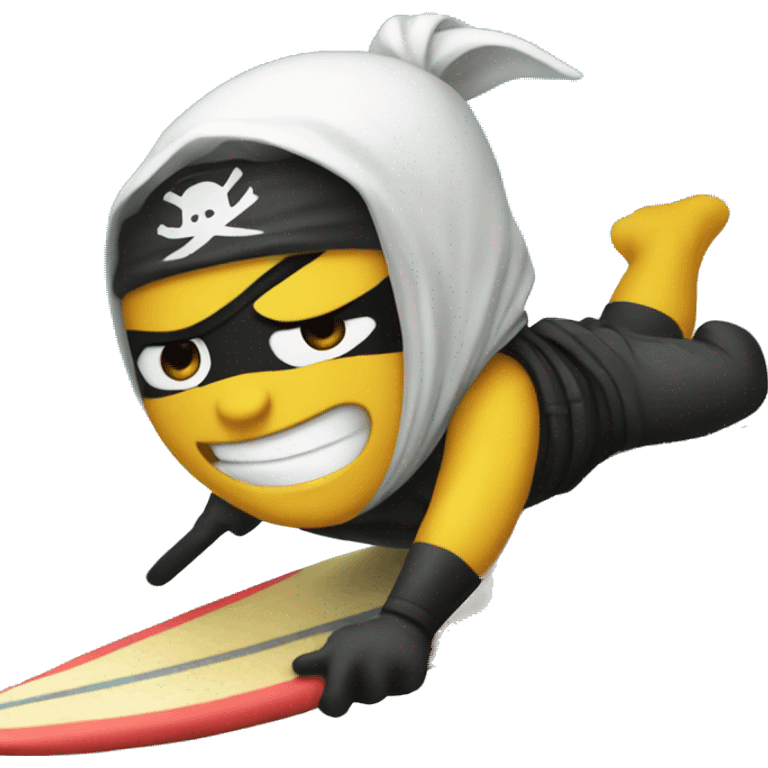 ninja on a surf board  emoji