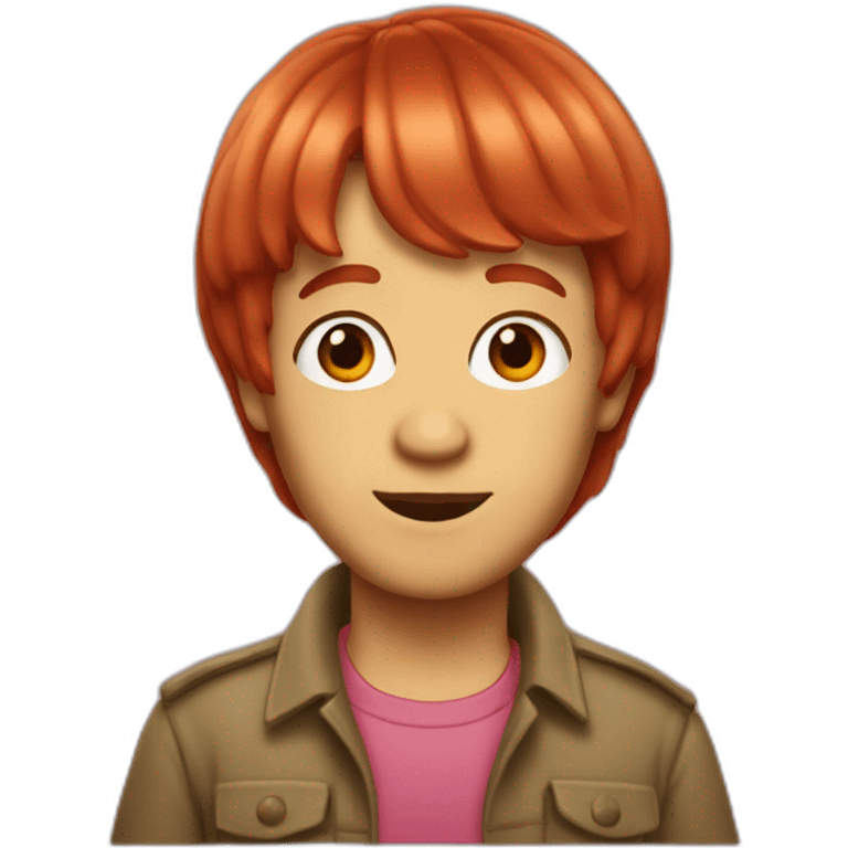 scooby with red hair wig and bangs emoji