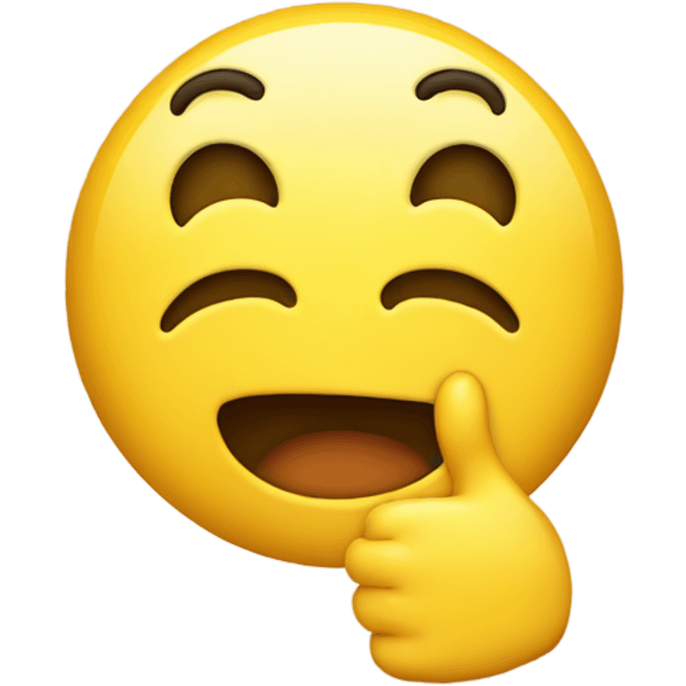 Basic yellow emoji drooling with two thumbs up emoji