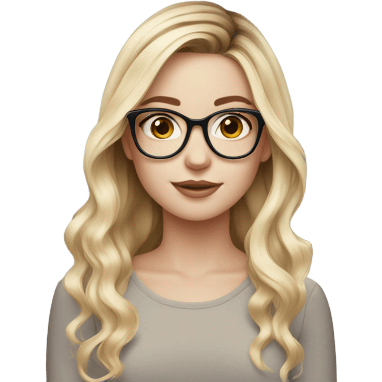 Beautiful Balayage pale girl with glasses  emoji