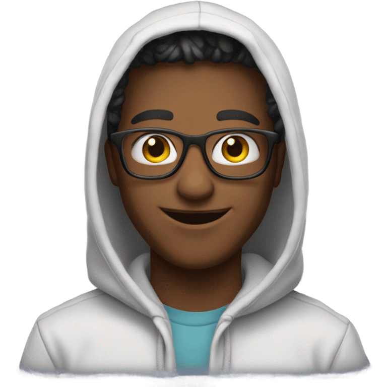 Happy nerd with hoodie emoji