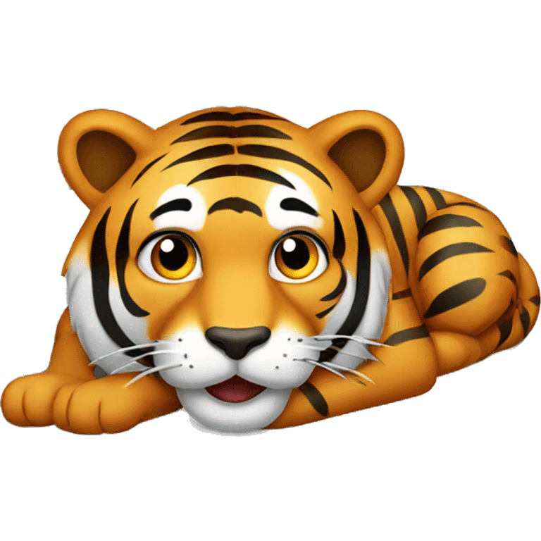 A tiger in bed emoji