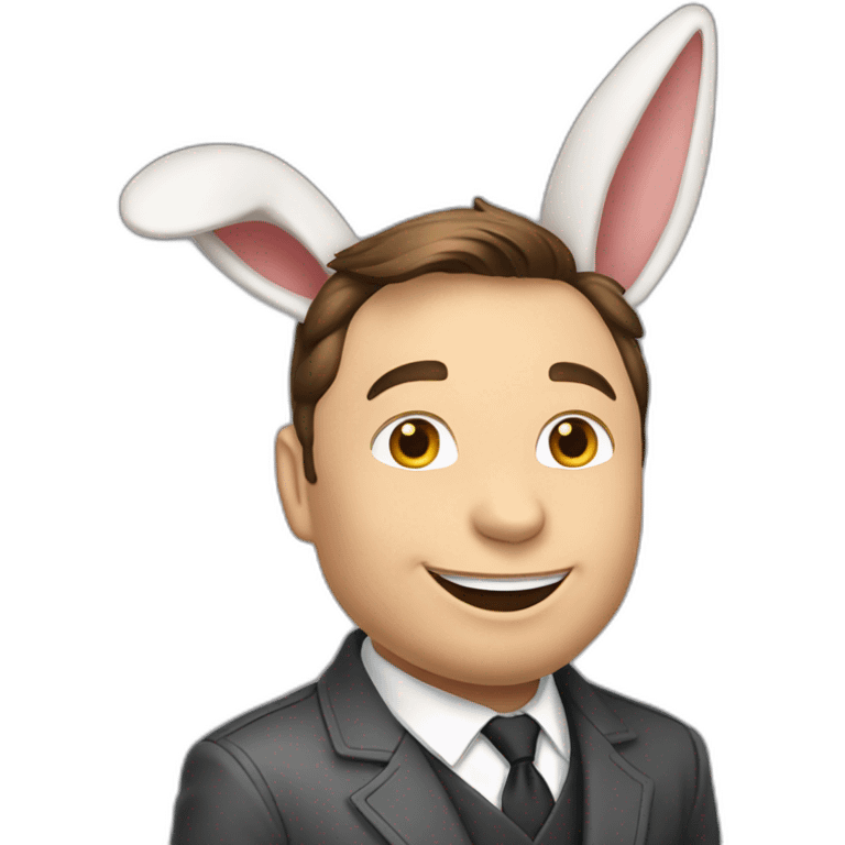 Elon Musk chevauche un lapin emoji