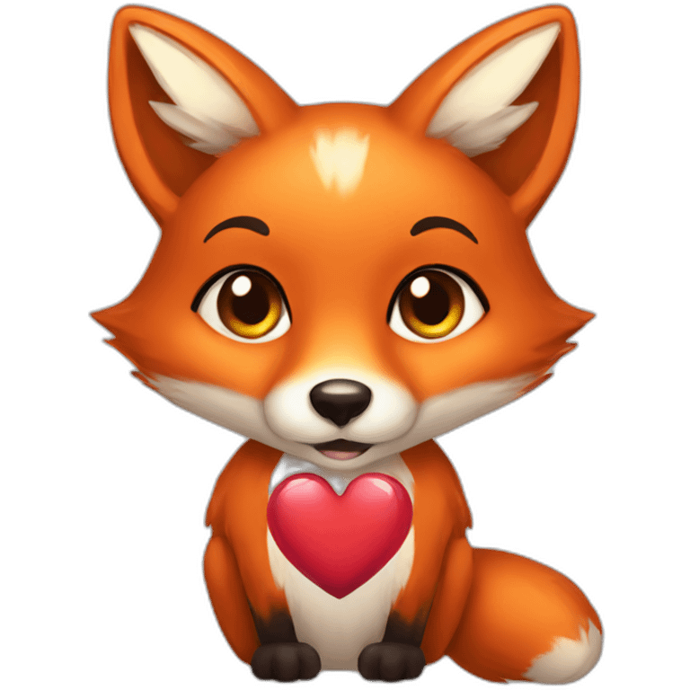 A female fox with heart emoji