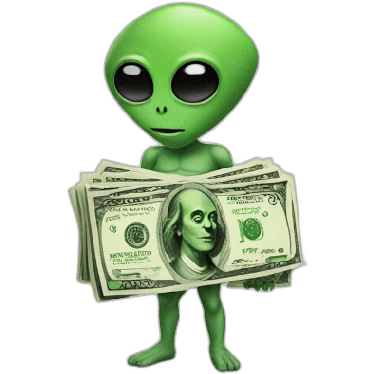 alien with money emoji