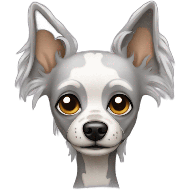 skeleton Chinese Crested Dog emoji