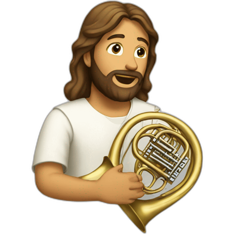 Jesus playing the tuba emoji