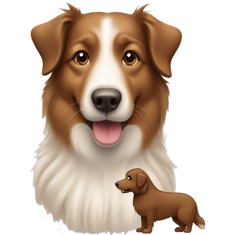 Shetland sheepdog and brown Labrador emoji