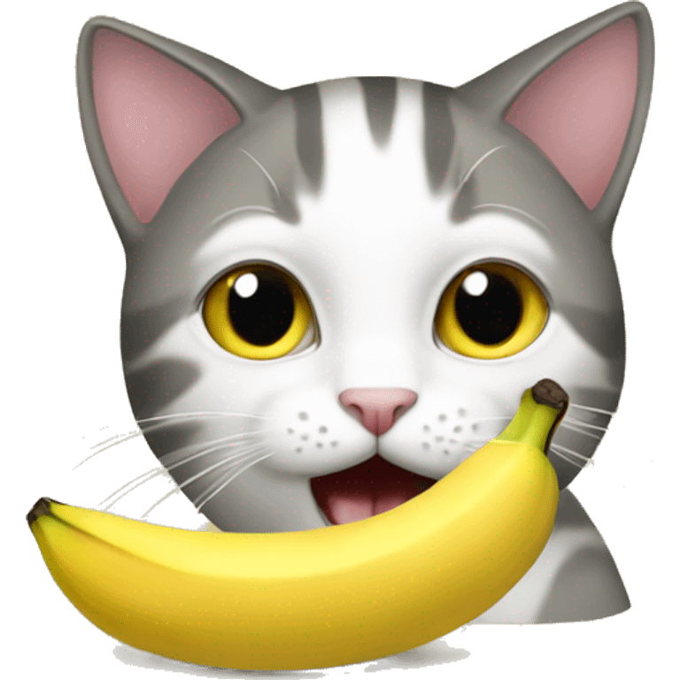 Cat eating bananaa emoji