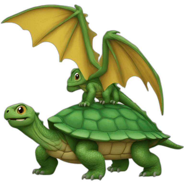 tortue sur dragon emoji