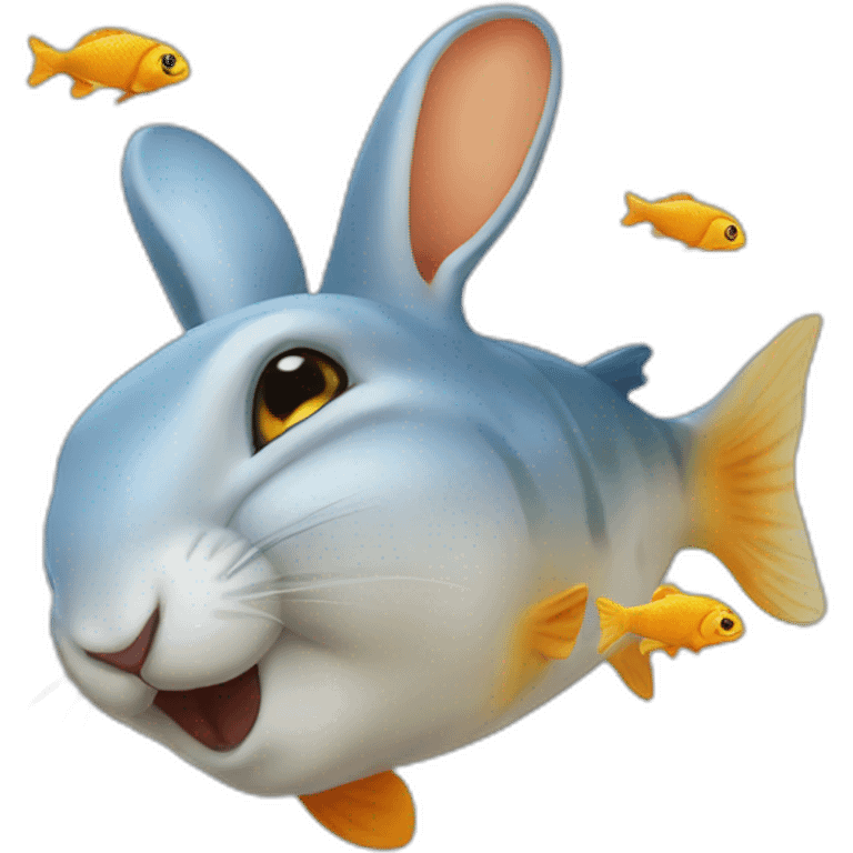 Un Lapin sur un poisson emoji