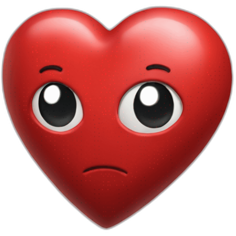 3D red steel heart emoji