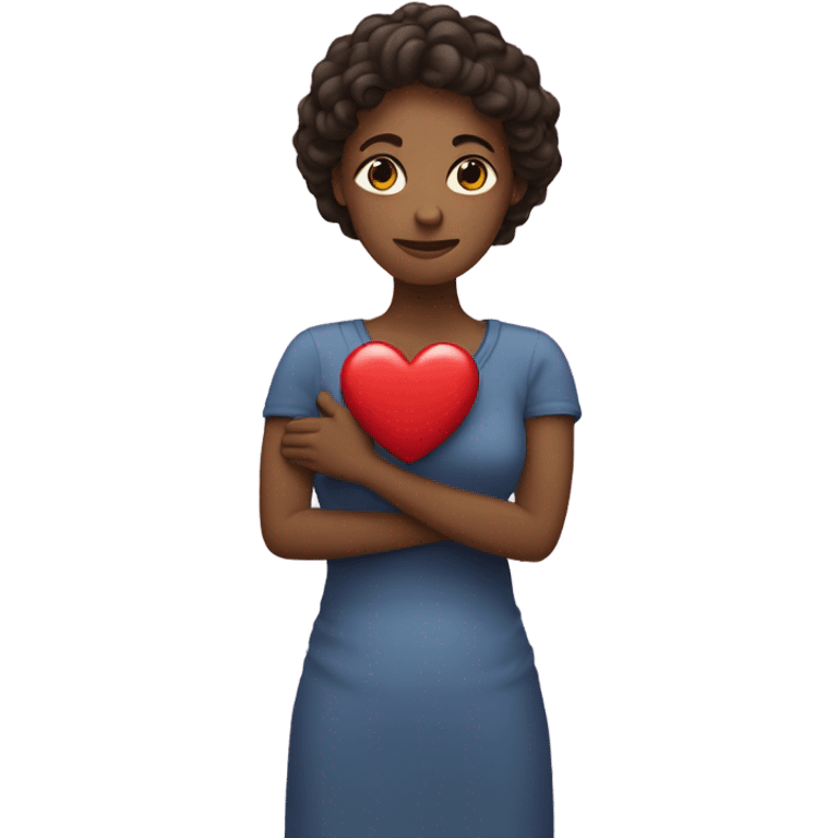 Mother holds her heart in her arm emoji