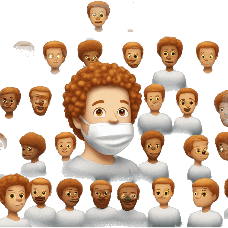 Ginger afro man with baby oil emoji