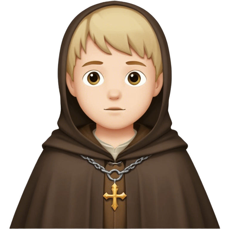 boy in pilgrim medieval cloak without hat emoji