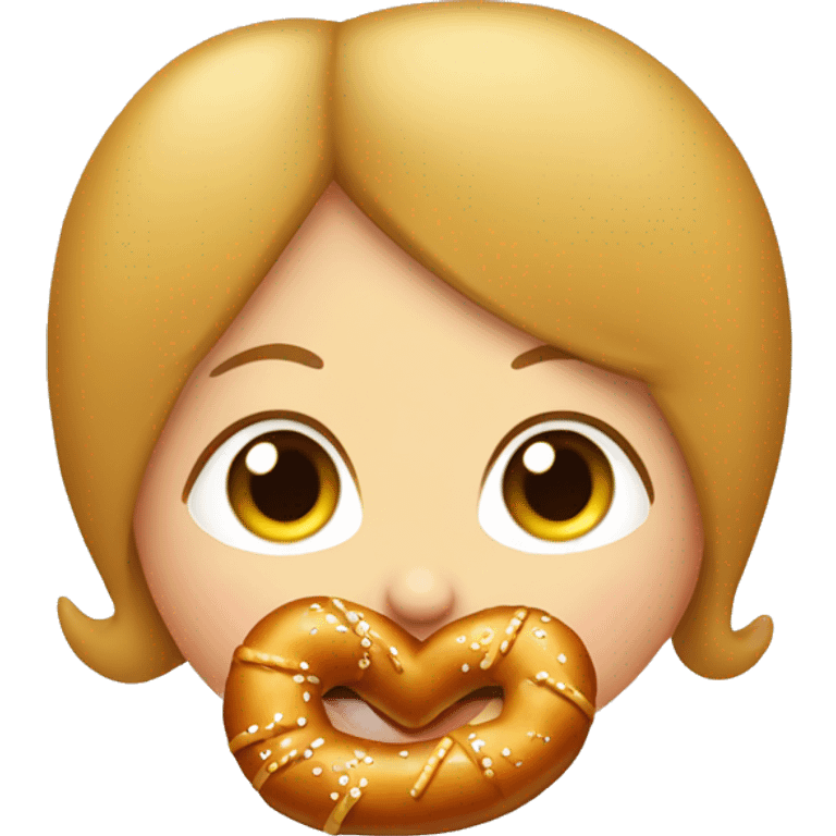 a chick kissing a pretzel emoji