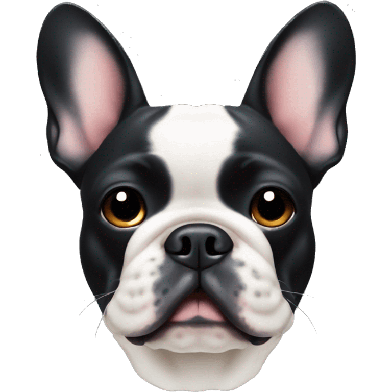 Black French bulldog with some light pieces emoji