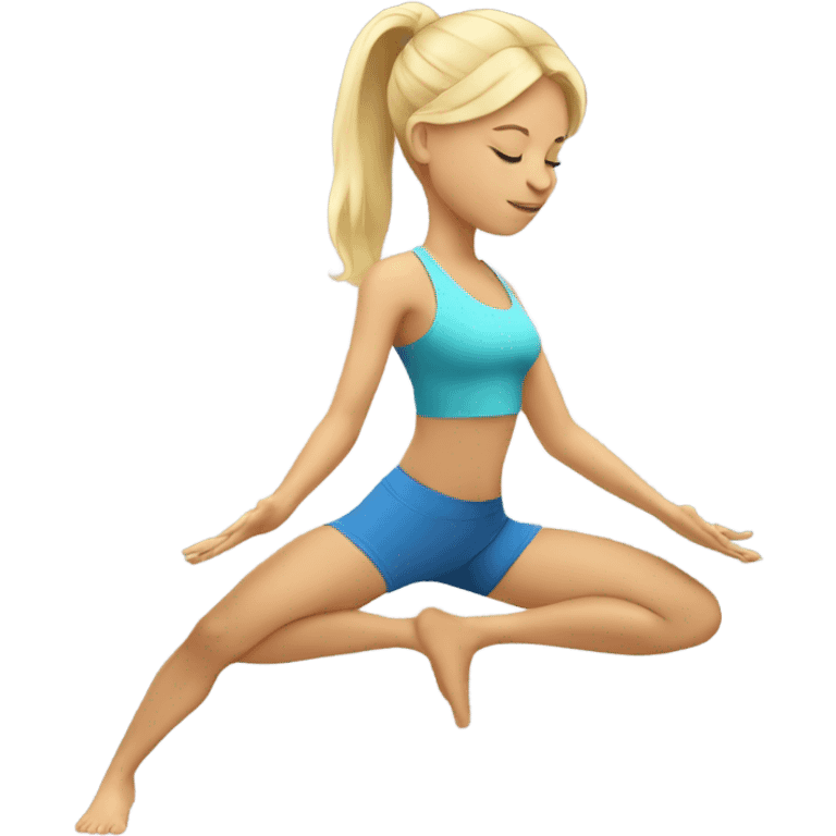 Blonde girl yoga emoji