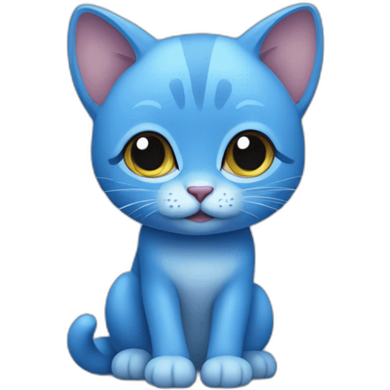 Blue little cat have mushrom emoji