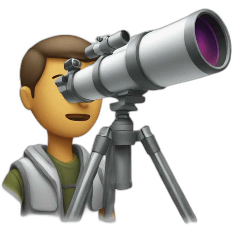 person looking at the mono with telescope emoji