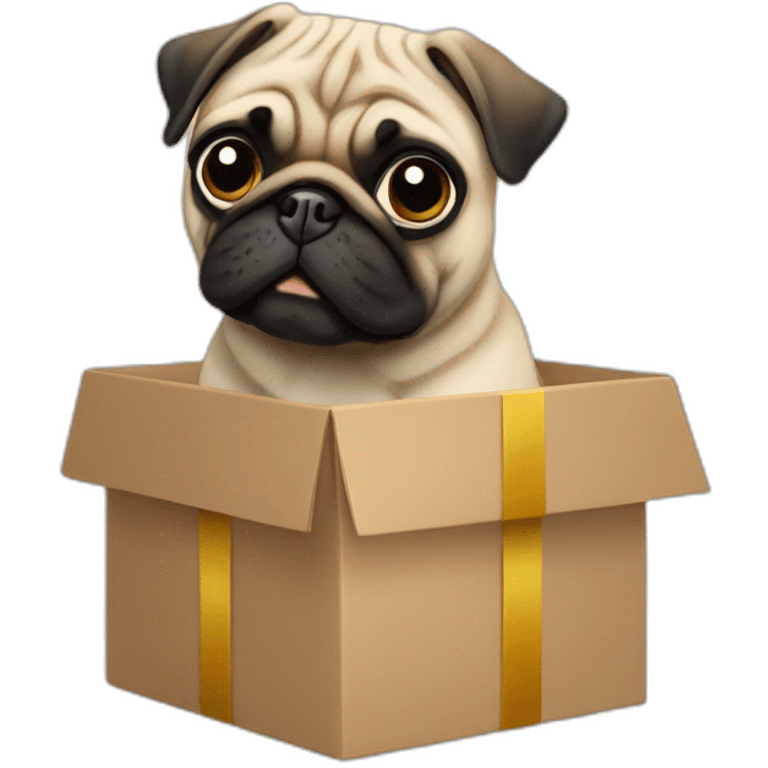 pug from gift box emoji