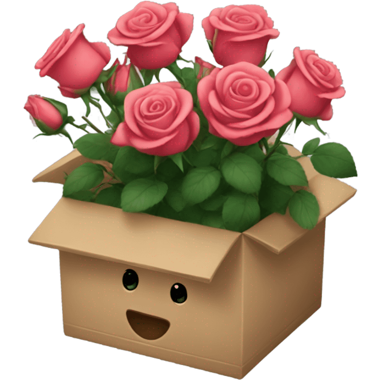 box with roses emoji