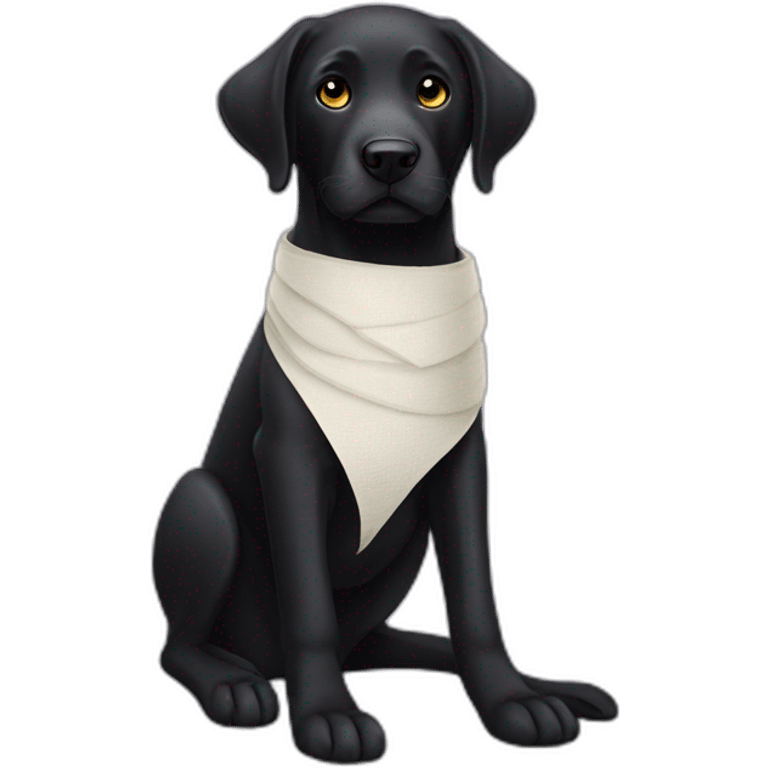 black labrador with bandaged leg emoji