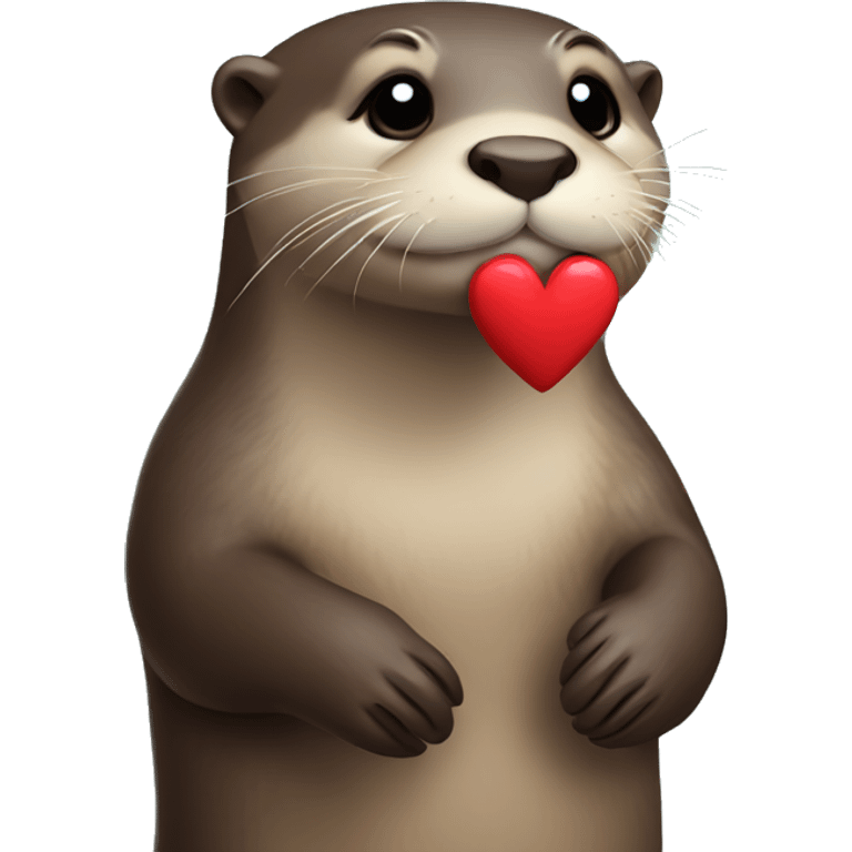 Otter with heart emoji