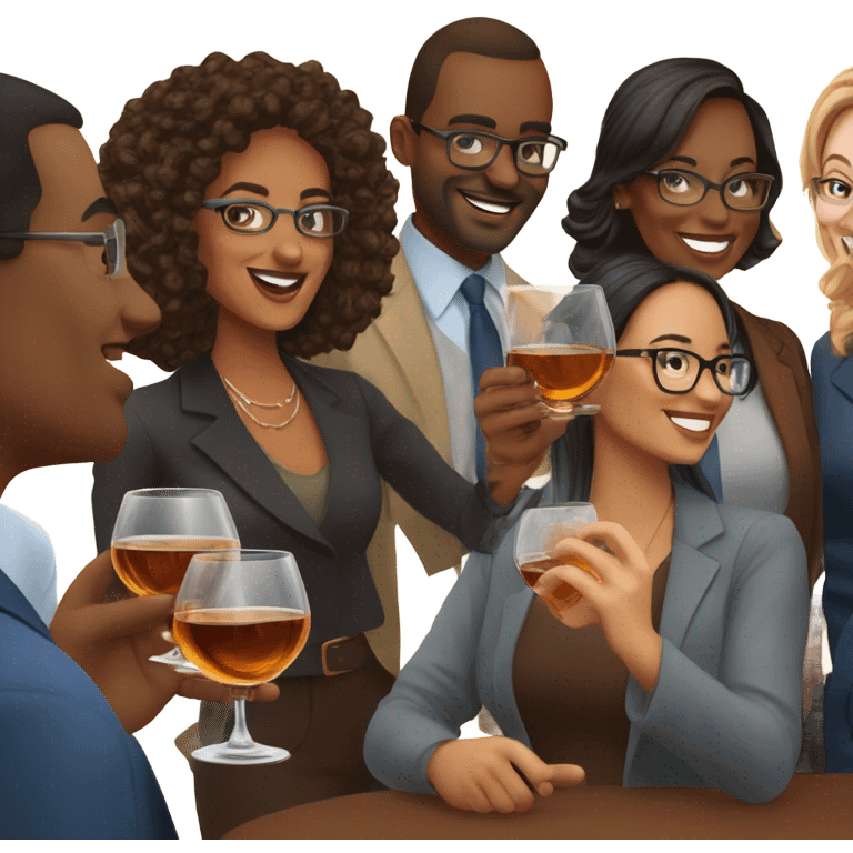 People with bourbon at a conference emoji