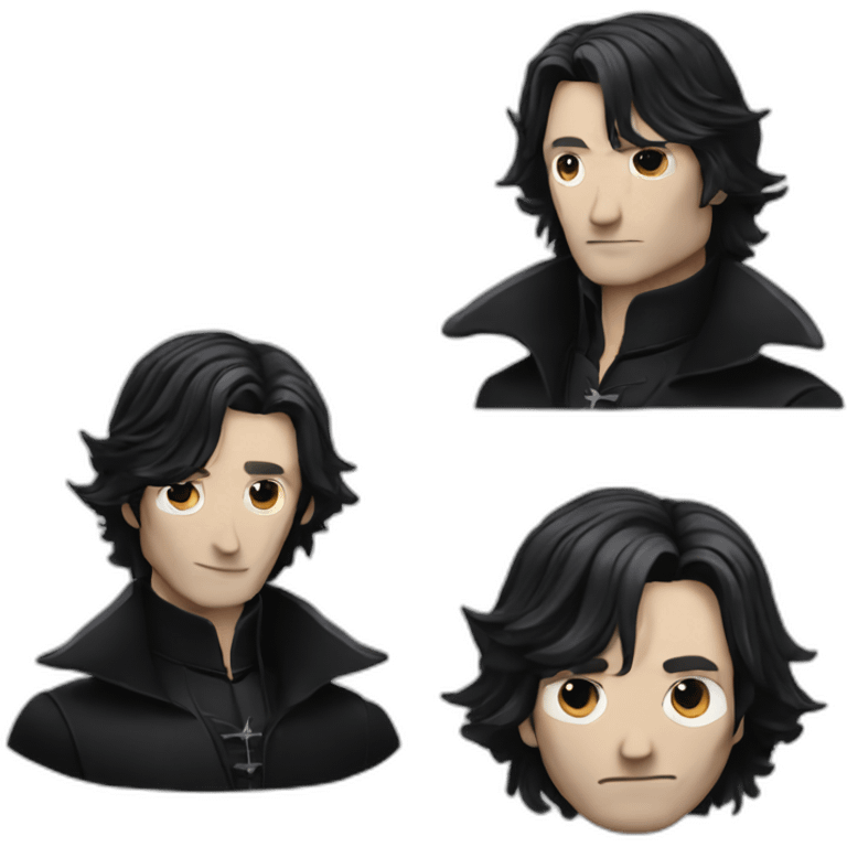 mads mikkelsen as a black hair vampire emoji