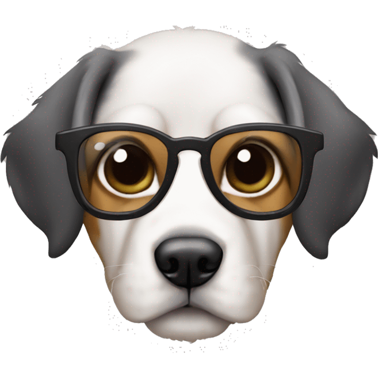 Perrito con lentes emoji