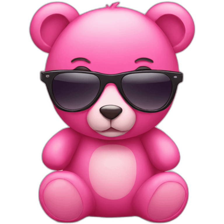 pink teddy bear with sunglasses emoji